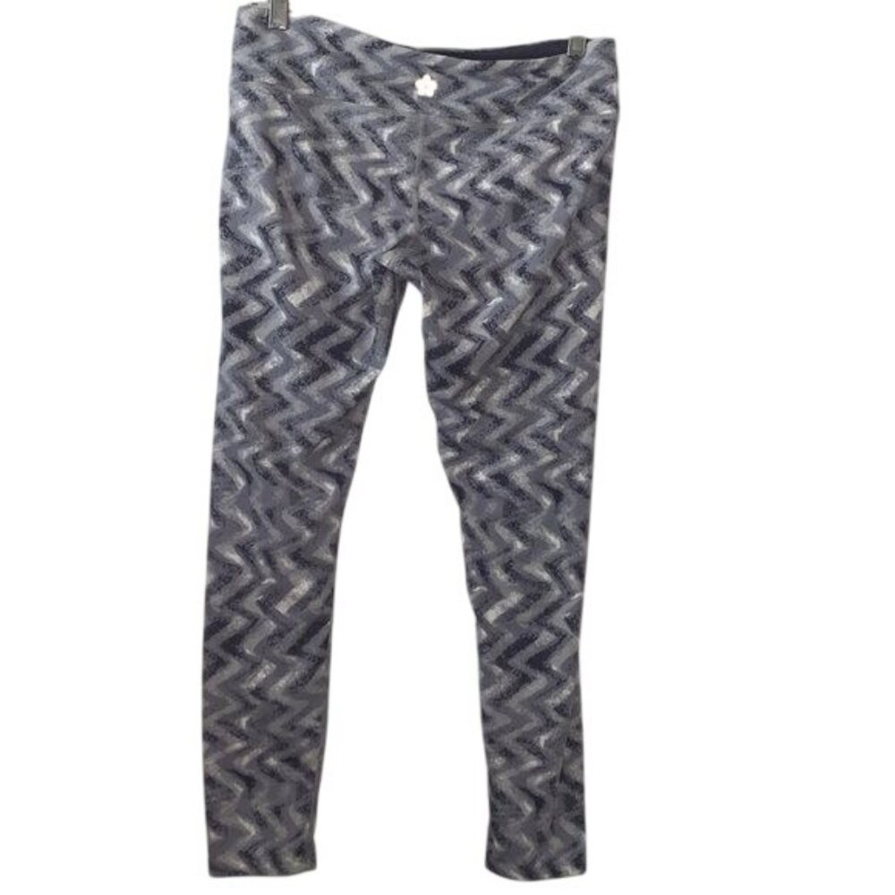 Tuff Athletics Womens Zigzag Pattern Leggings M Gray/White 86% Nylon 14% Lycra S - Picture 6 of 9